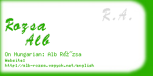 rozsa alb business card